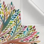 Tree of Life Watercolor - Rainbow Palette Wall Tapestry Gallery Image 3