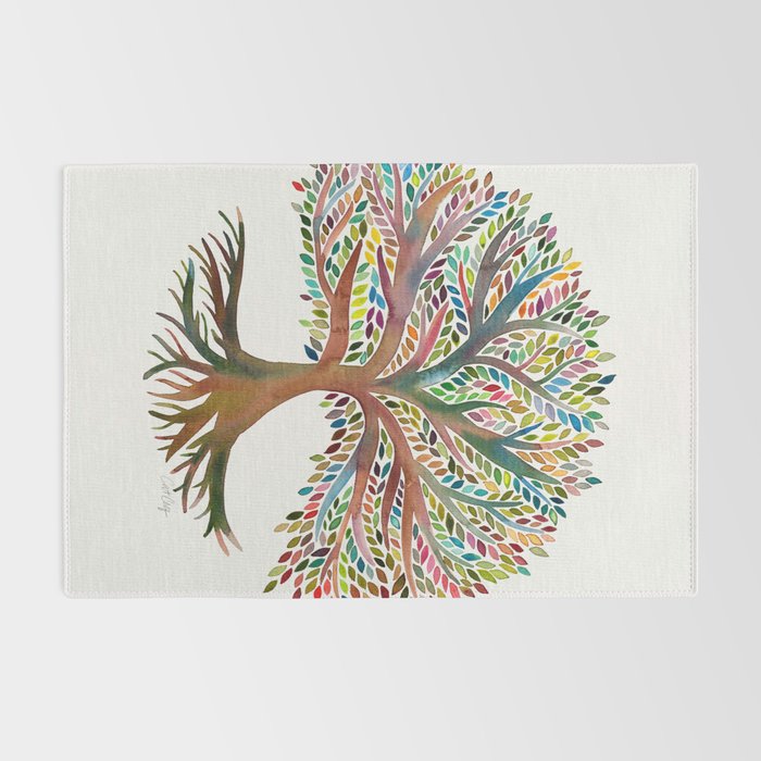 Tree of Life Watercolor - Rainbow Palette Rug Gallery Image 2