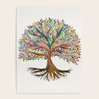 Tree of Life Watercolor - Rainbow Palette Poster Gallery Image 4