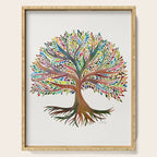 Tree of Life Watercolor - Rainbow Palette Serving Tray Gallery Image 1