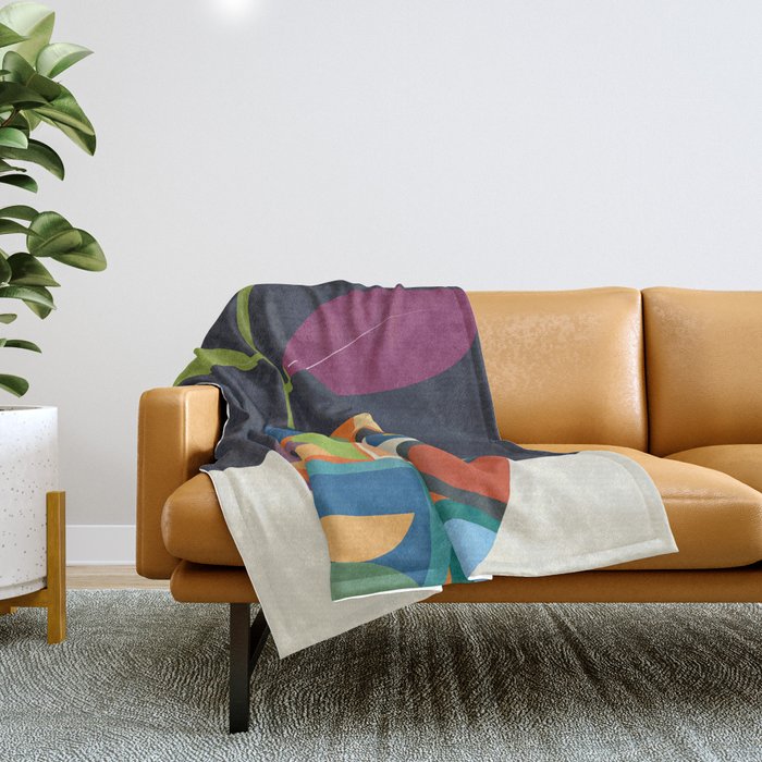 Abstract fruit shapes 01 Throw Blanket Gallery Image 1