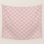 Bows & Ribbons Pattern LVII Pastel Pink Wall Tapestry Gallery Image 4