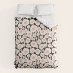 Poppy Dot - Retro Floral Black Pink Duvet Cover Gallery Image 6