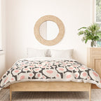 Poppy Dot - Retro Floral Black Pink Duvet Cover Gallery Image 3