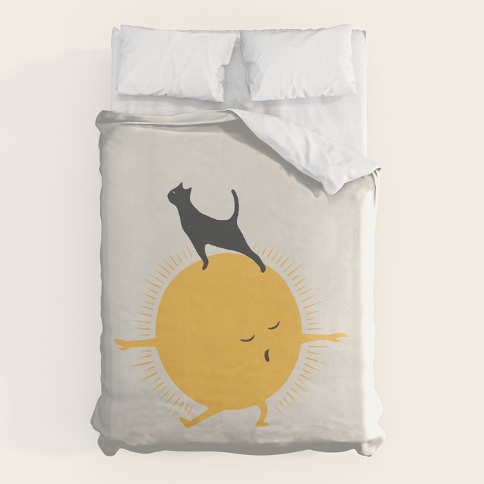 Good Meowâing 9 yoga warrior II Duvet Cover Gallery Image 6
