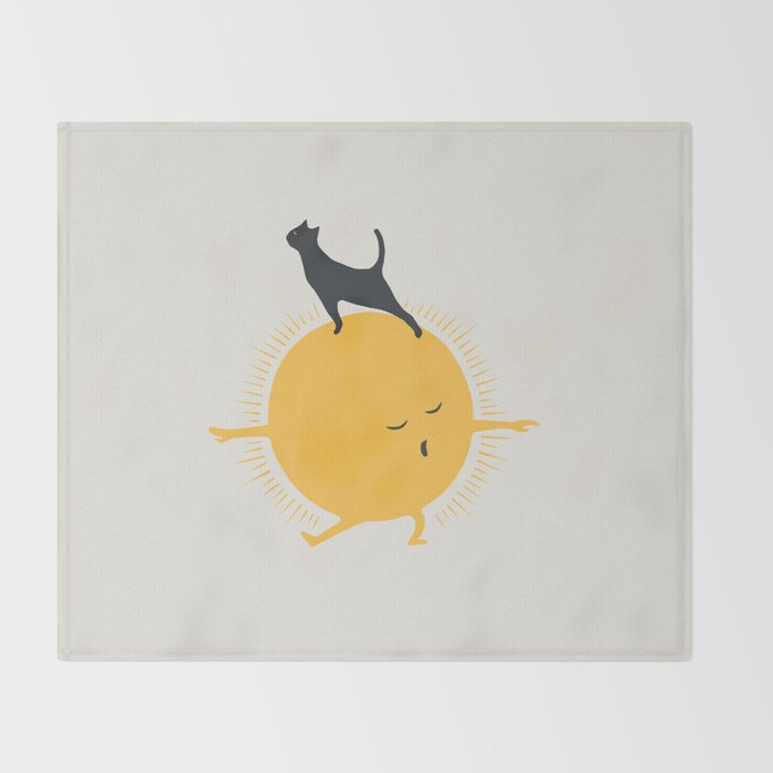 Good Meowâing 9 yoga warrior II Throw Blanket Gallery Image 2