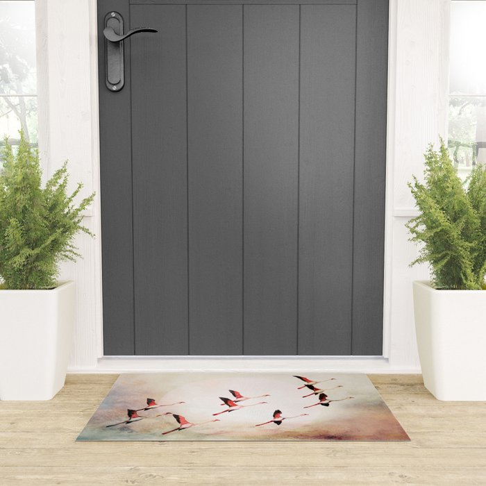 Flock of Flamingos Welcome Mat Gallery Image 3
