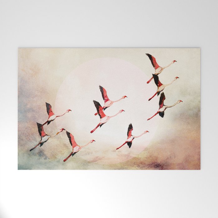 Flock of Flamingos Welcome Mat Gallery Image 1