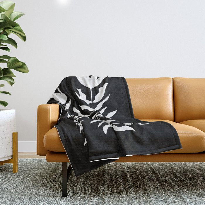 Tulip Tremble In Black  Throw Blanket Gallery Image 1