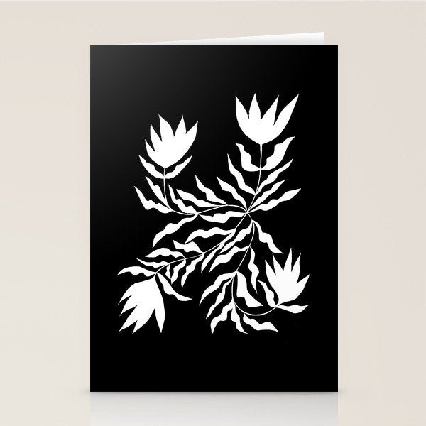 Tulip Tremble In Black  Stationery Card Gallery Image 2