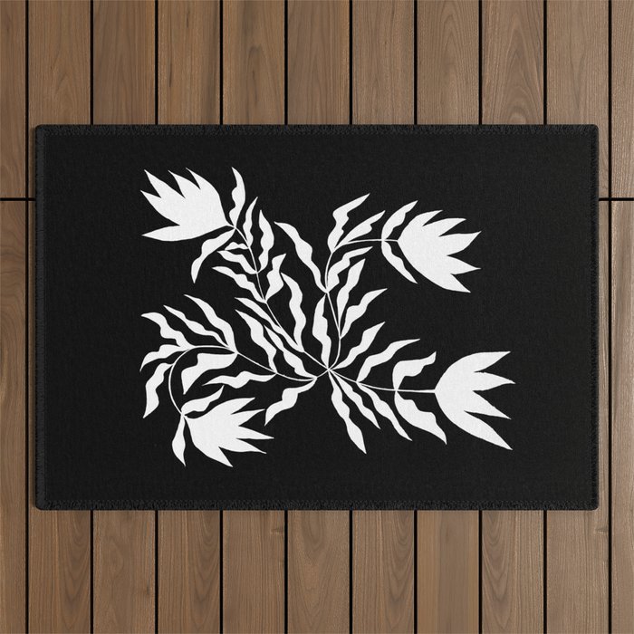 Tulip Tremble In Black  Outdoor Rug Gallery Image 1