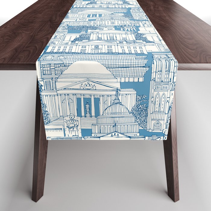 Washington DC toile blue Table Runner Gallery Image 1