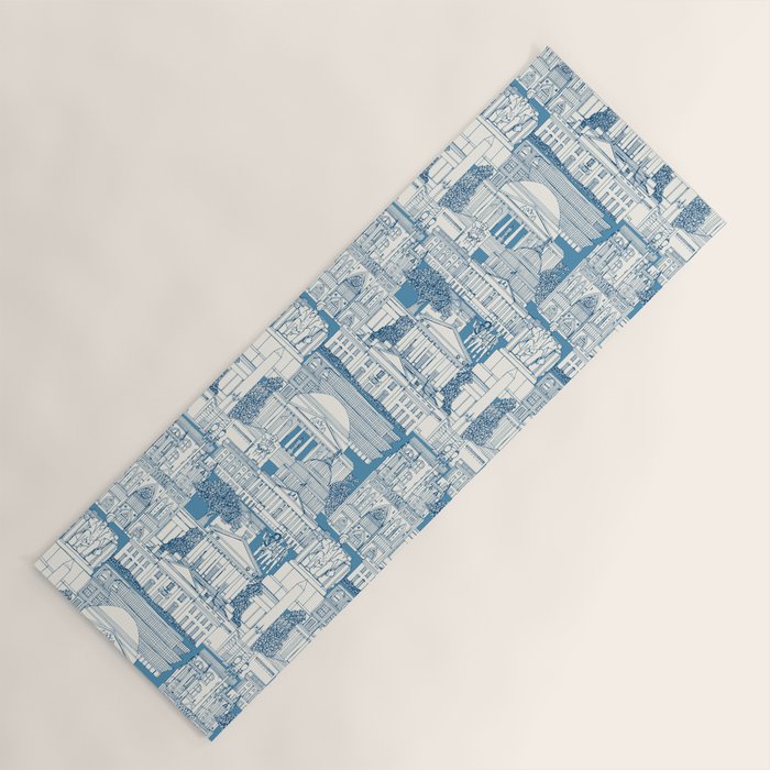 Washington DC toile blue Yoga Mat Gallery Image 1