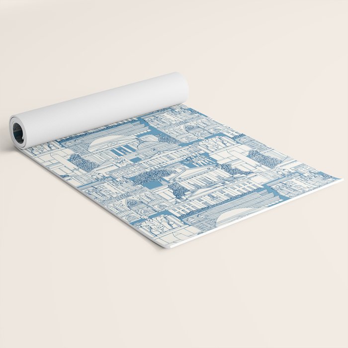 Washington DC toile blue Yoga Mat Gallery Image 2