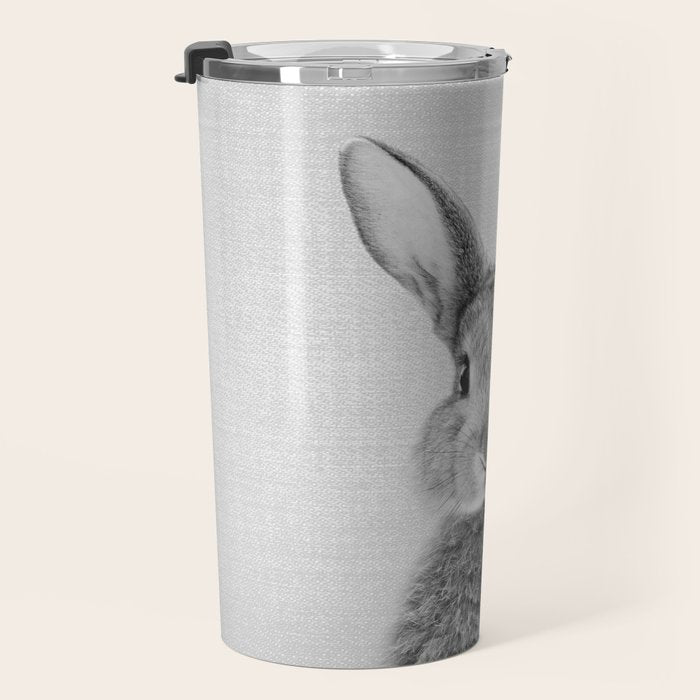 Rabbit - Black & White Travel Mug Gallery Image 3