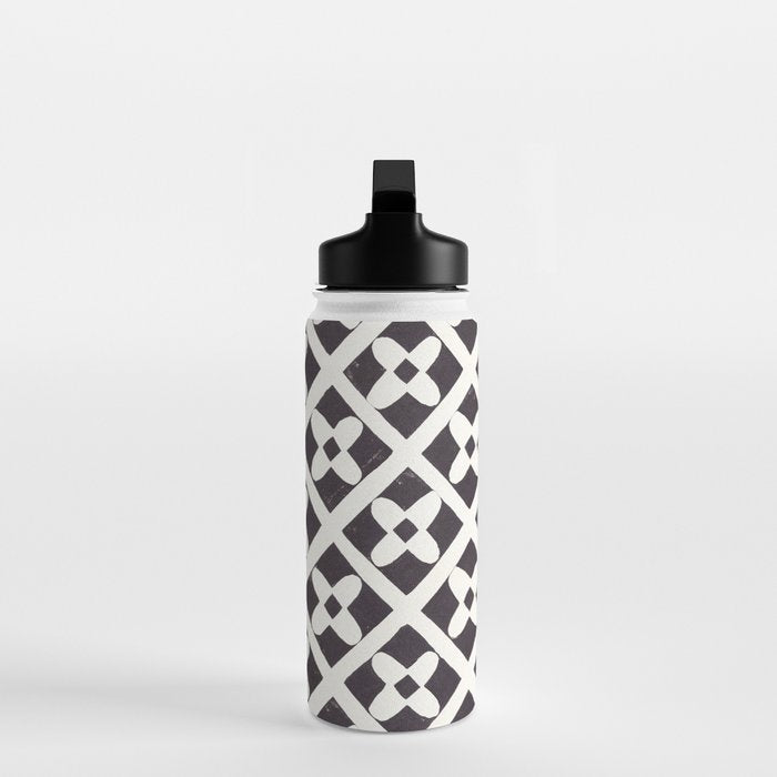 Floral Tiles Pattern / Lino Print Water Bottle Gallery Image 3