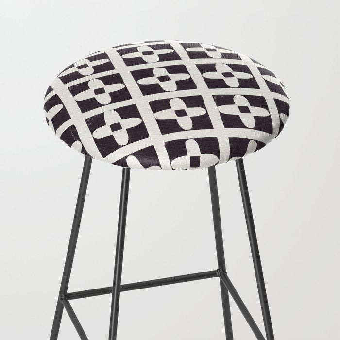 Floral Tiles Pattern / Lino Print Stool Gallery Image 2
