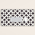 Floral Tiles Pattern / Lino Print Desk Mat Gallery Image 1