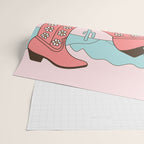 Cute Desert Cowgirl Pink Cowboy Boots Daisy Wrapping Paper Gallery Image 2