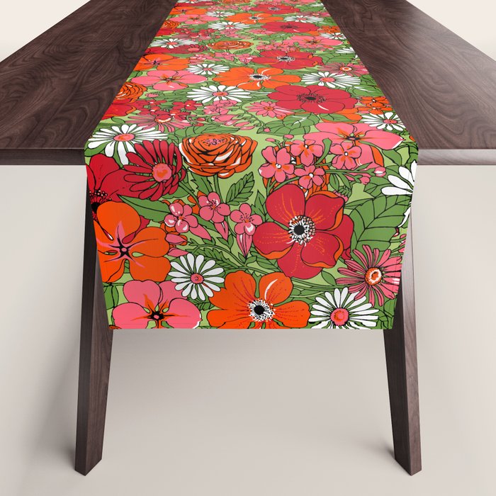 Retro Floral Pillowcase Table Runner Gallery Image 1