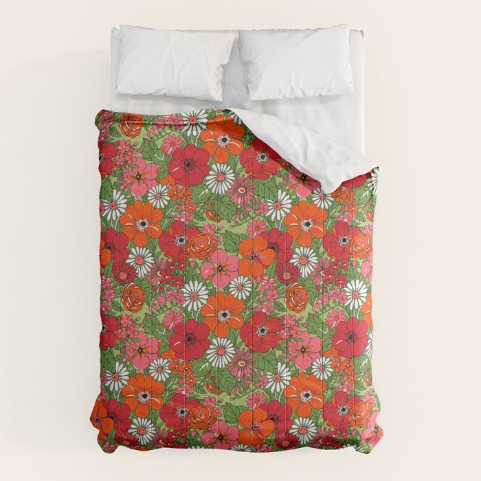 Retro Floral Pillowcase Comforter Gallery Image 6