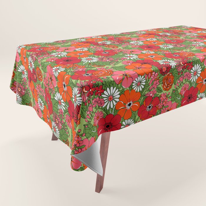Retro Floral Pillowcase Tablecloth Gallery Image 1