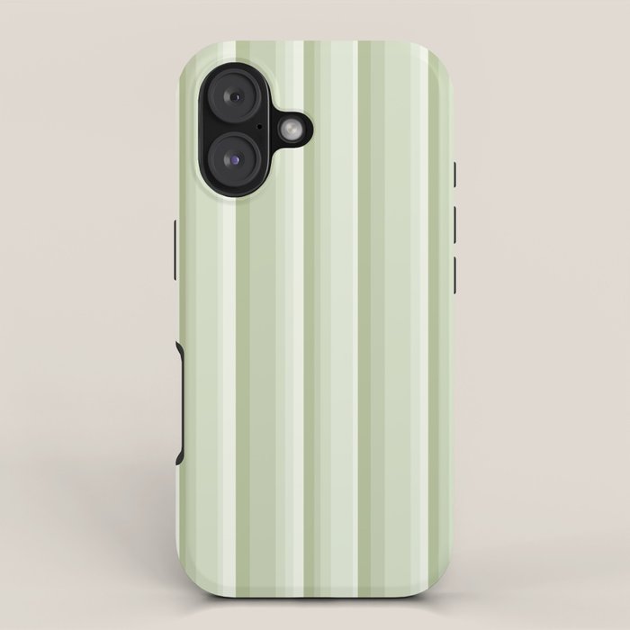 Classic Stripes XXI - Pastel Natural Green iPhone Case Gallery Image 1