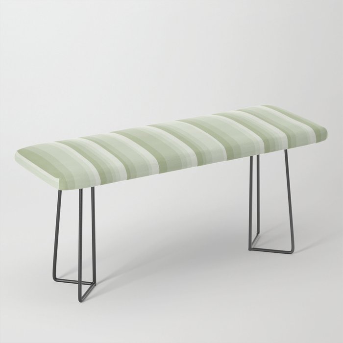 Classic Stripes XXI - Pastel Natural Green Bench Gallery Image 1