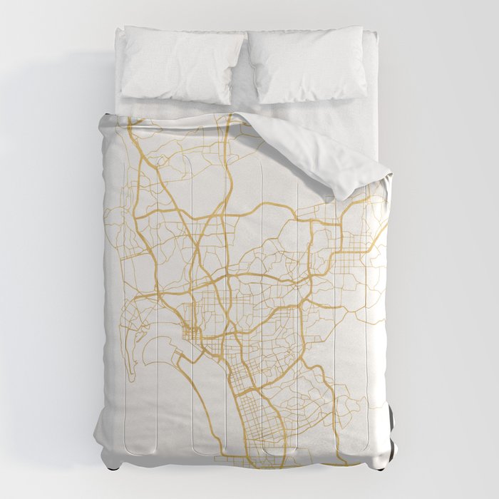 SAN DIEGO CALIFORNIA CITY STREET MAP ART Comforter Gallery Image 1