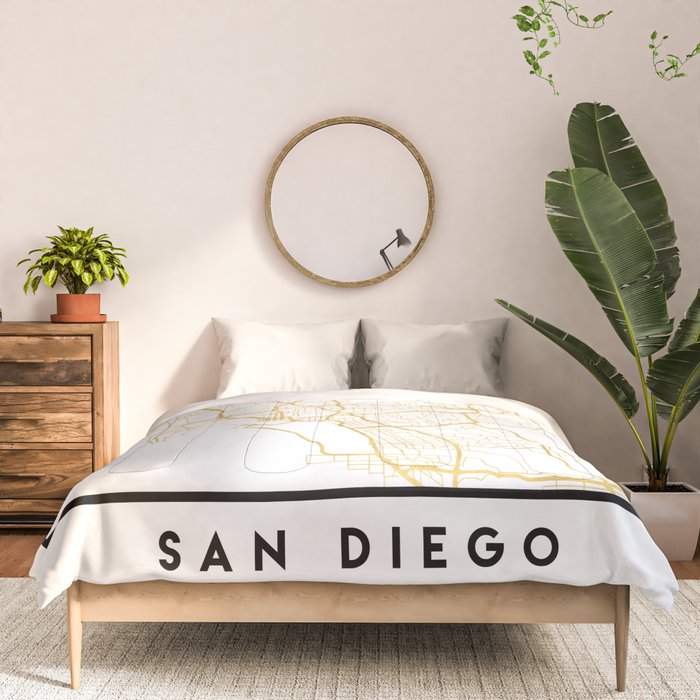SAN DIEGO CALIFORNIA CITY STREET MAP ART Comforter Gallery Image 3