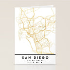 SAN DIEGO CALIFORNIA CITY STREET MAP ART Stationery Card Gallery Image 2