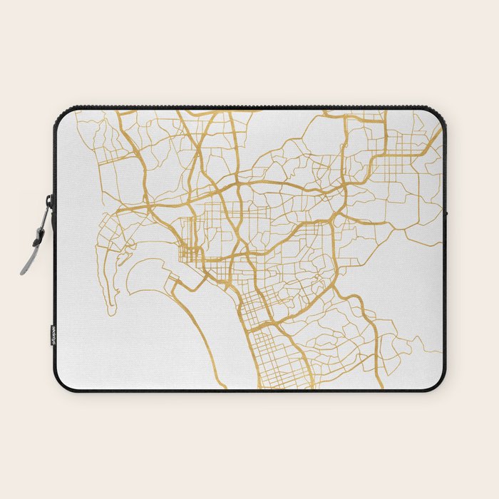 SAN DIEGO CALIFORNIA CITY STREET MAP ART Laptop Sleeve Gallery Image 1