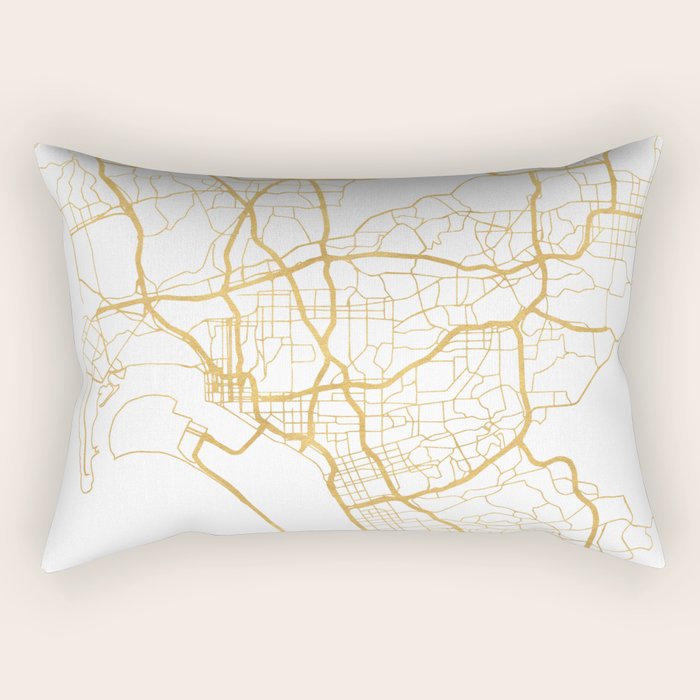 SAN DIEGO CALIFORNIA CITY STREET MAP ART Rectangular Pillow Gallery Image 1
