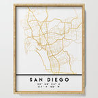 SAN DIEGO CALIFORNIA CITY STREET MAP ART Serving Tray Gallery Image 1