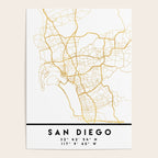 SAN DIEGO CALIFORNIA CITY STREET MAP ART Poster Gallery Image 4