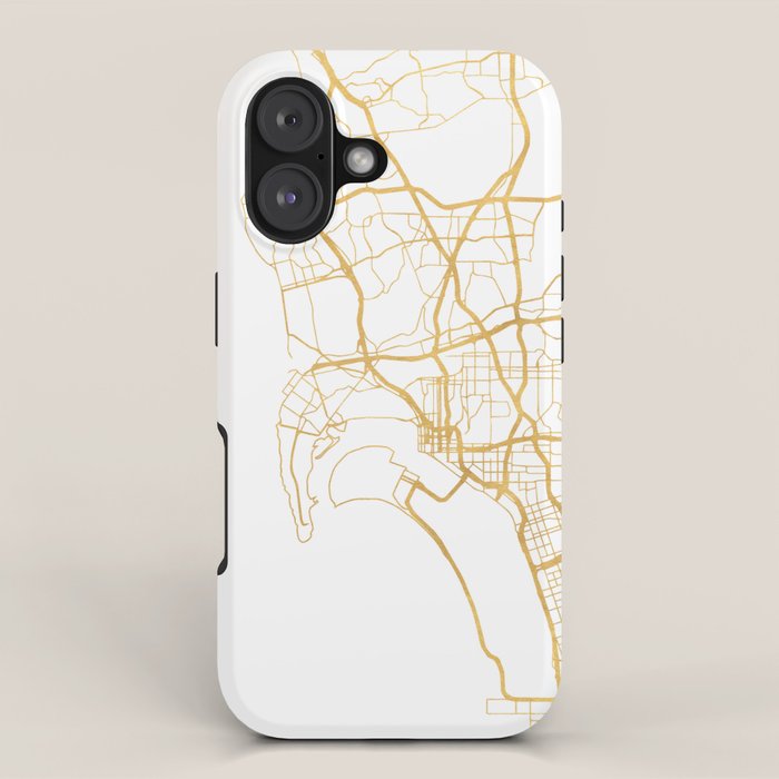 SAN DIEGO CALIFORNIA CITY STREET MAP ART iPhone Case