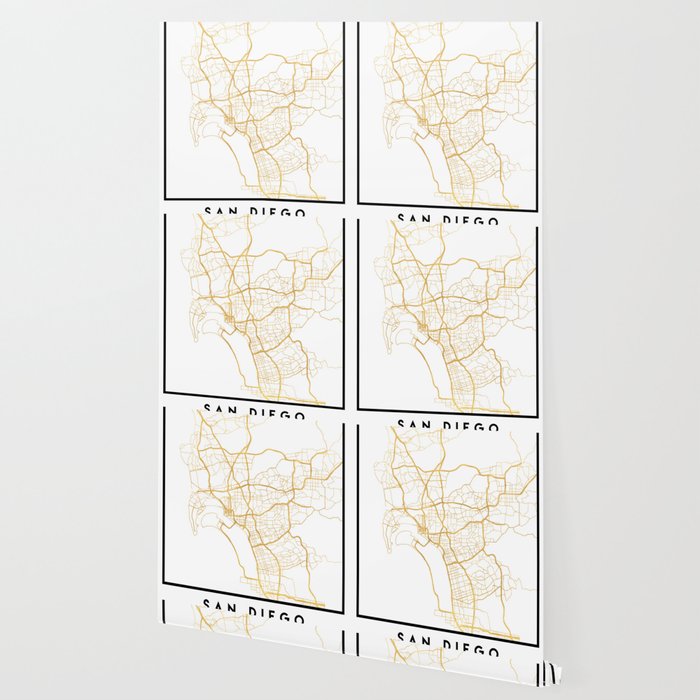 SAN DIEGO CALIFORNIA CITY STREET MAP ART Wallpaper Gallery Image 2