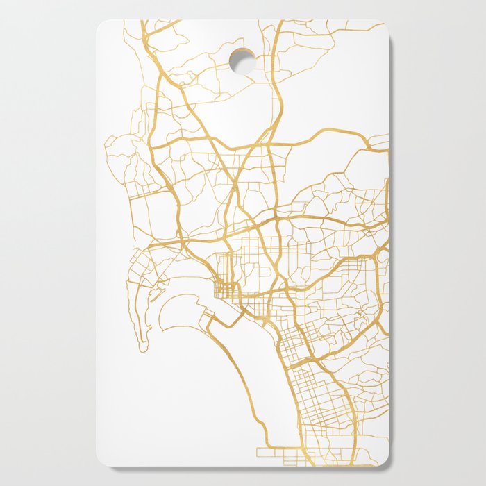 SAN DIEGO CALIFORNIA CITY STREET MAP ART Cutting Board Gallery Image 1