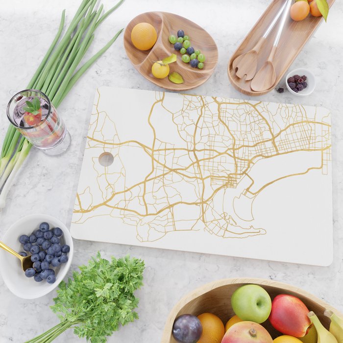 SAN DIEGO CALIFORNIA CITY STREET MAP ART Cutting Board Gallery Image 2