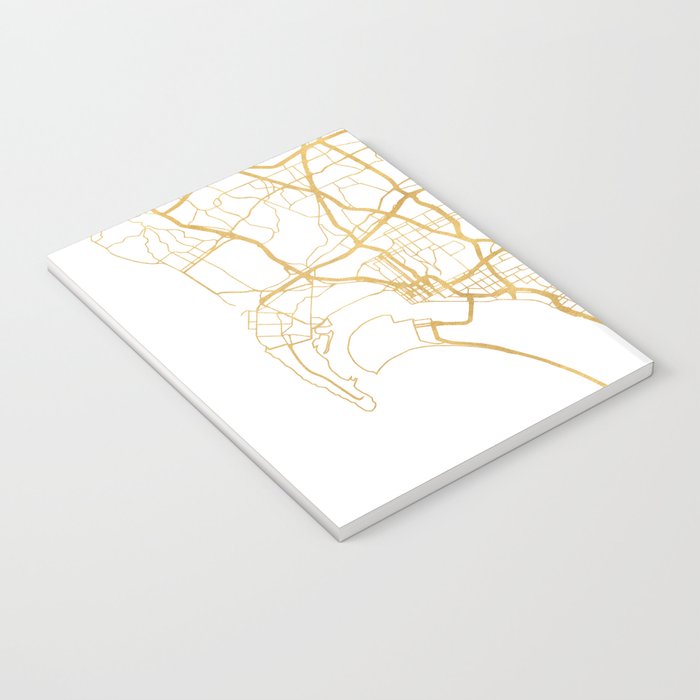 SAN DIEGO CALIFORNIA CITY STREET MAP ART Notebook Gallery Image 3