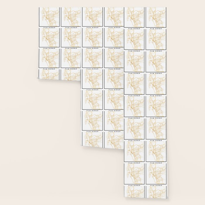 SAN DIEGO CALIFORNIA CITY STREET MAP ART Wallpaper Gallery Image 3