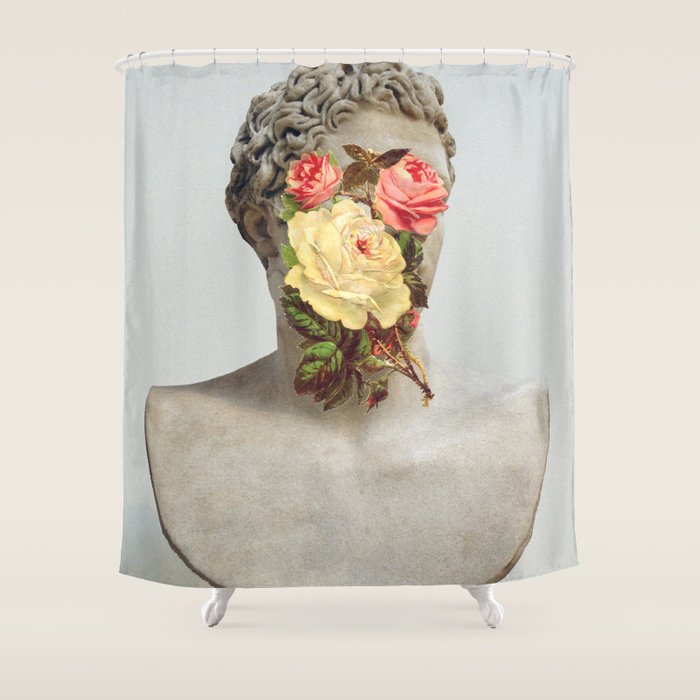 Bust With Flowers Shower Curtain Gallery Image 1