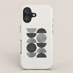 Black grey retro Mid century modern iPhone Case Gallery Image 1