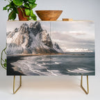 Stokksnes Icelandic Mountain Beach Sunset - Landscape Photography Credenza Gallery Image 1
