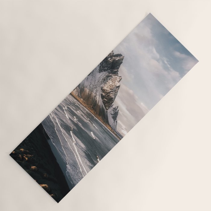 Stokksnes Icelandic Mountain Beach Sunset - Landscape Photography Yoga Mat Gallery Image 1