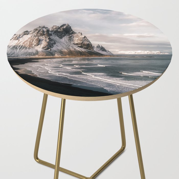 Stokksnes Icelandic Mountain Beach Sunset - Landscape Photography Side Table Gallery Image 2
