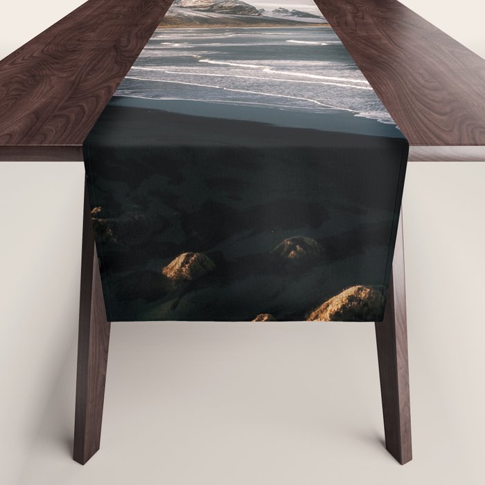Stokksnes Icelandic Mountain Beach Sunset - Landscape Photography Table Runner Gallery Image 1