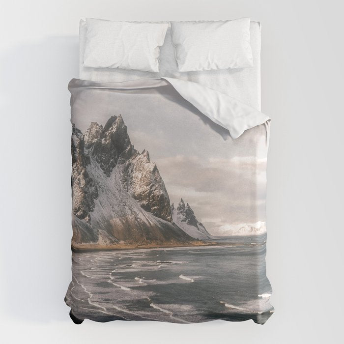 Stokksnes Icelandic Mountain Beach Sunset - Landscape Photography Duvet Cover Gallery Image 6