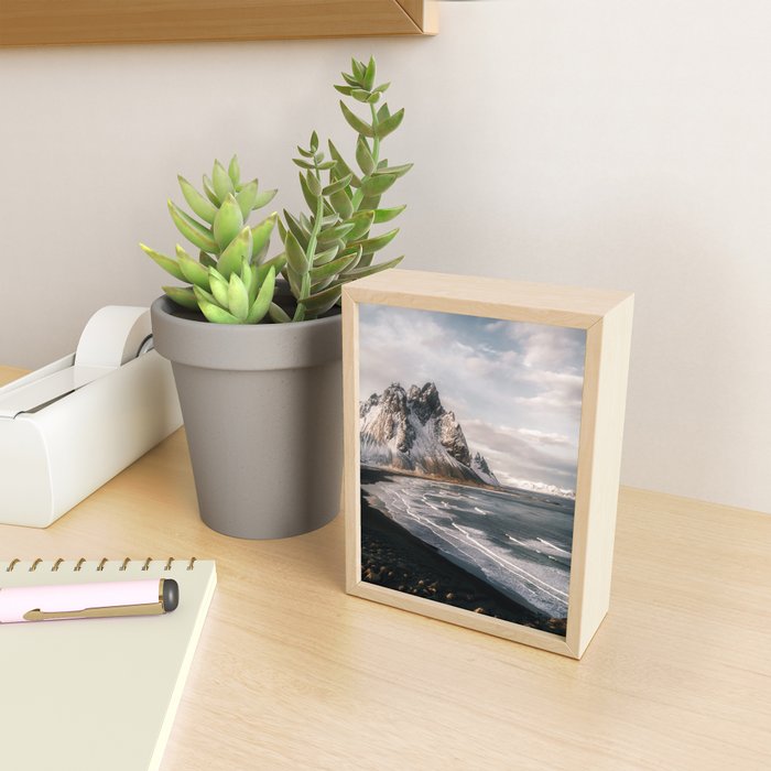 Stokksnes Icelandic Mountain Beach Sunset - Landscape Photography Mini Art Print Gallery Image 2