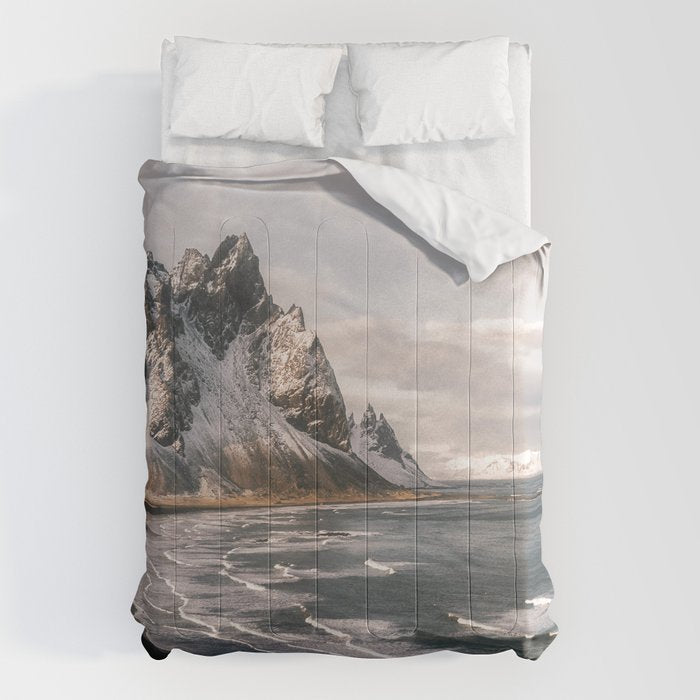 Stokksnes Icelandic Mountain Beach Sunset - Landscape Photography Comforter Gallery Image 6
